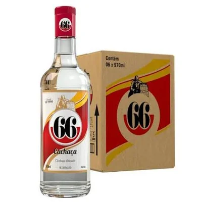 Cachaça 66 Adoçada CX 6/970ml