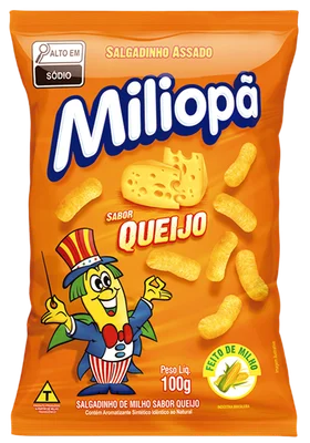 Salgadinho Assado Miliopa Sabor Queijo 1/20un/100g