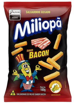 Salgadinho Assado Miliopa Bacon FD 1/20un/100g