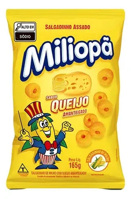 Salgadinho Miliopa Tubo Queijo Amantegado FD 1/15un/165g